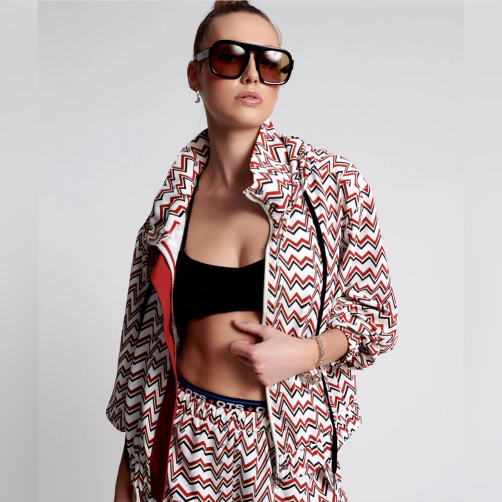 One Teaspoon Heartline Track Jacket M 24.5” P2p Red White $155 Retail Nwt